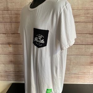 Neff Juicy-J Hustle White T-Shirt with Black Pocket and Floral Back Men’s XL